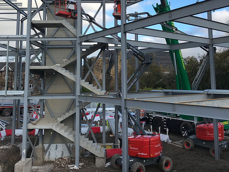 Stair installation taking place at UCR site - RNN Group