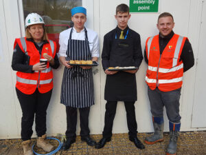 Rotherham College Catering students offer festive treats to Willmott Dixon construction workers