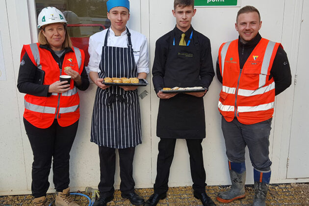 Rotherham College Catering students offer festive food to Willmott Dixon construction workers