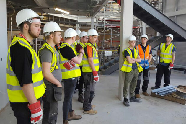 Plumbing students and apprentices from Rotherham College and North Notts College onsite at UCR