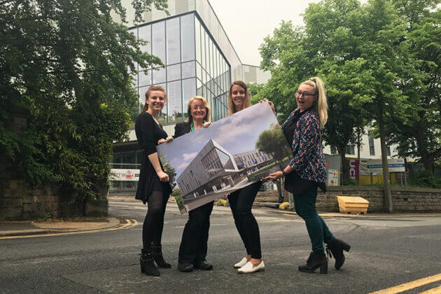Visuals - The Higher Education team for UCR and partner Colleges within RNN Group, pose with new visuals of the development