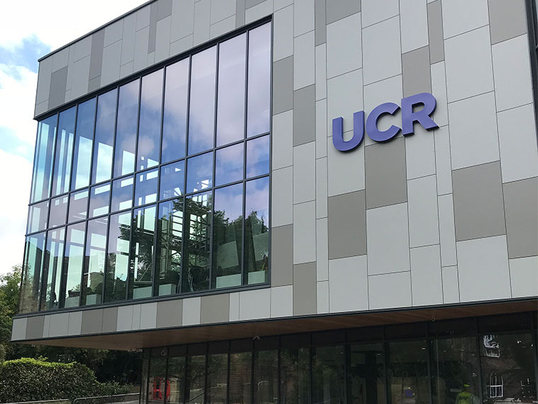 The signage is a large UCR against the front side of the building, as well as totem signage to be mounted to mark the centre entrance