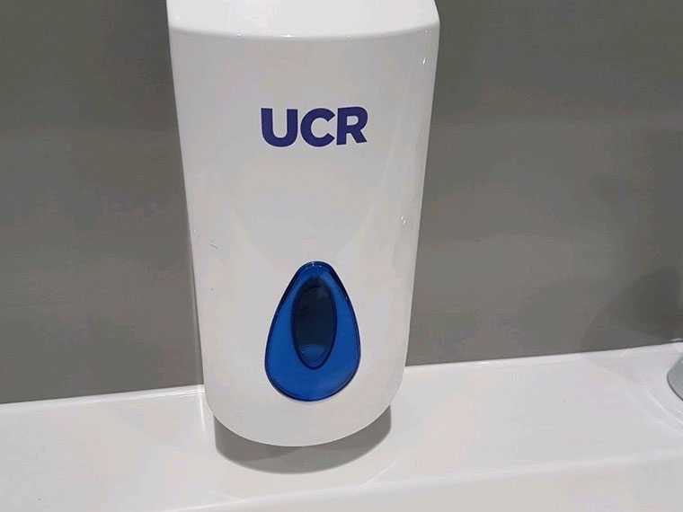 UCR branded soap dispenser 