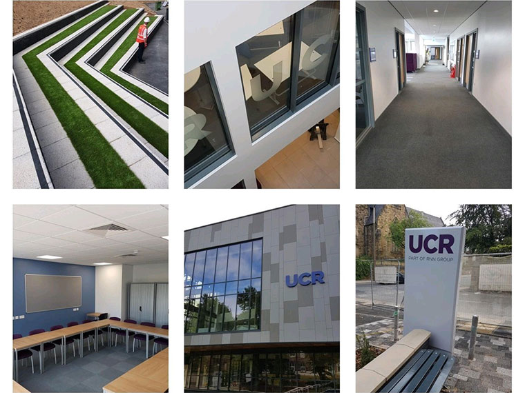 A collage of the UCR interior before handover
