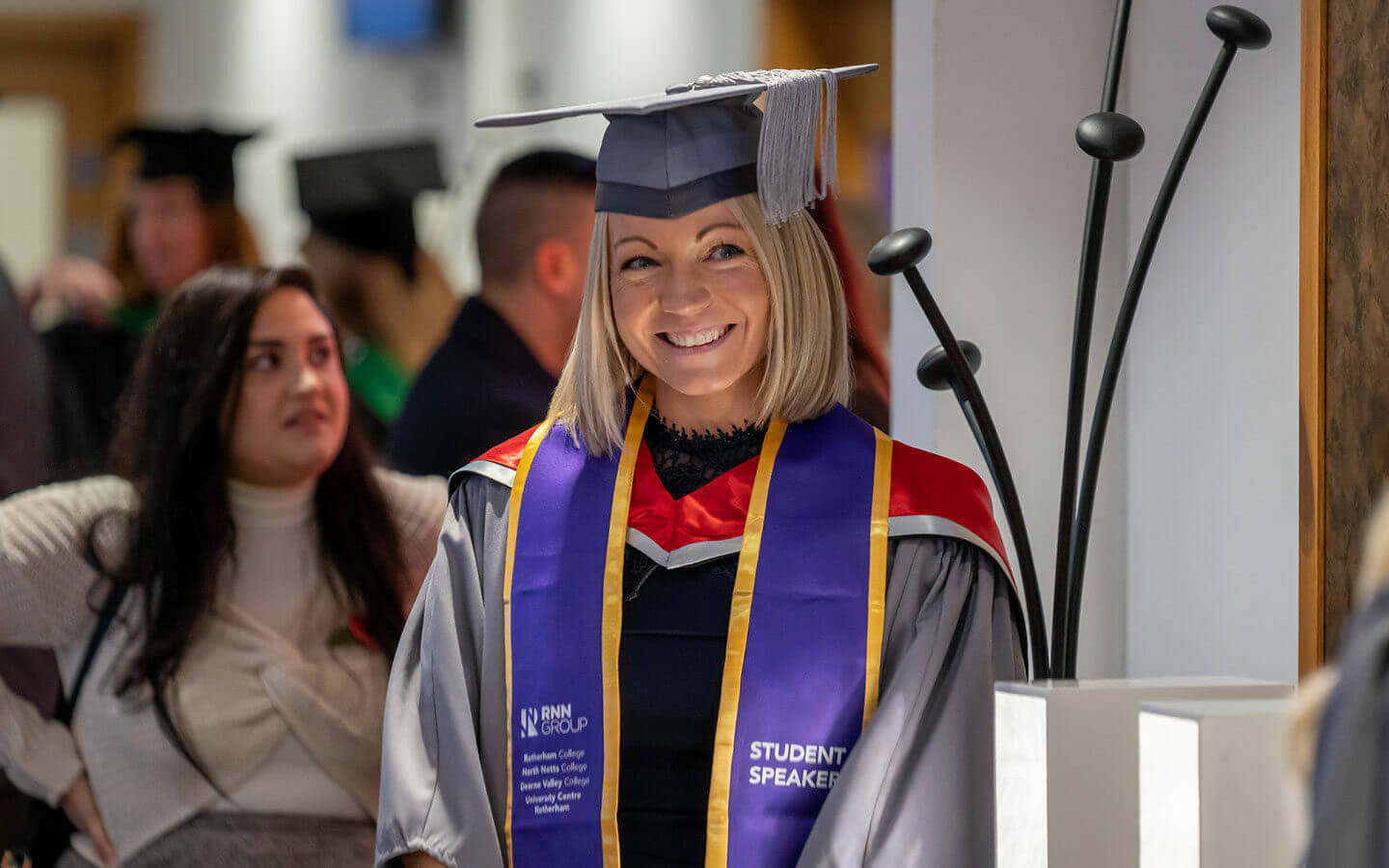 A student speaker at the graduation ceremony