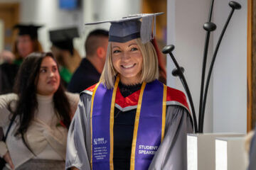 A student speaker at the graduation ceremony