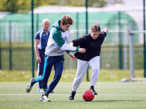 Students playing football