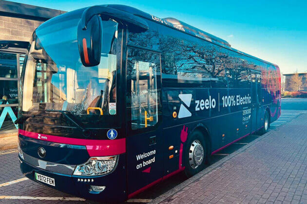Fully electric bus powered by Zeelo