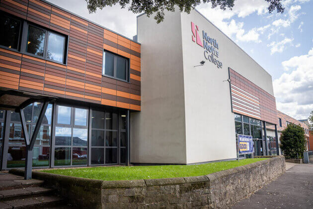 The North Notts College building exterior