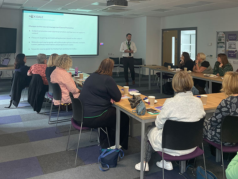 Nick Dale presenting at the Careers Event