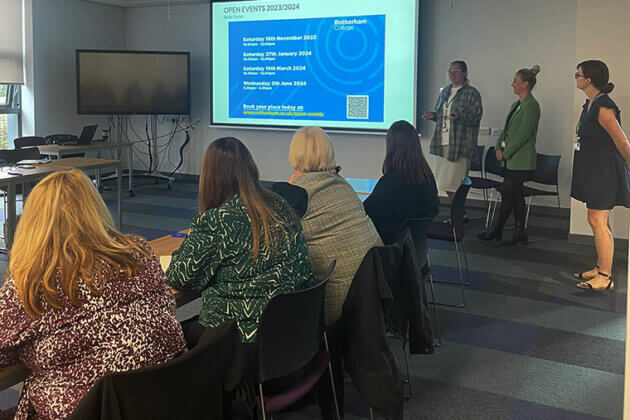 The Schools Team presenting at the Careers Event