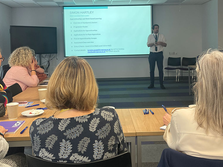 Simon Hartley presenting at the Careers Event