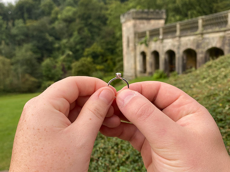 Callum Shutt with an engagement ring