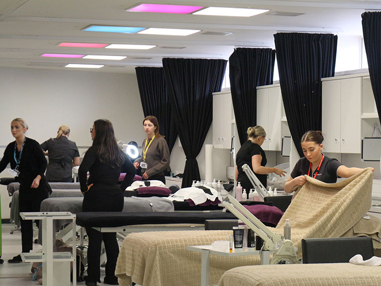 In the hair and beauty salon during the Intercollege 2025 competition
