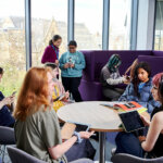 Adult learners in a social space at University Centre Rotherham