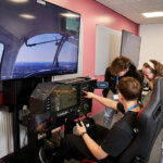 Students using the aviation equipment at Rotherham College