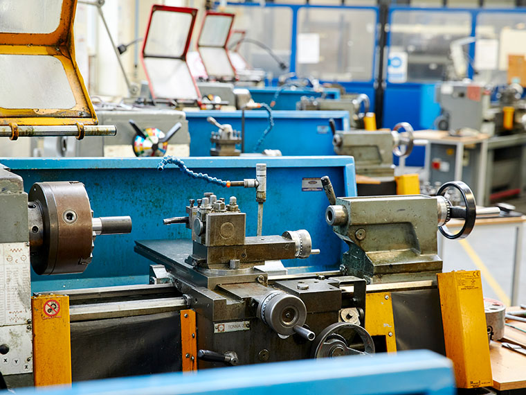 Machinery in the engineering department