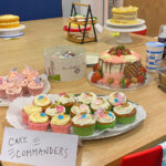 Cakes on the table at the DVC staff bake off