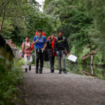 DofE Award students walking with backpacks on