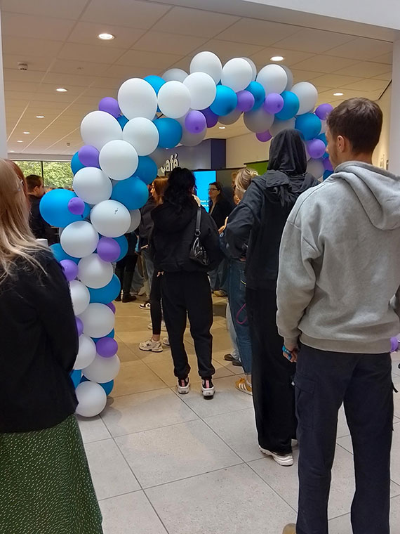 Students queuing for their results on GCSE results day