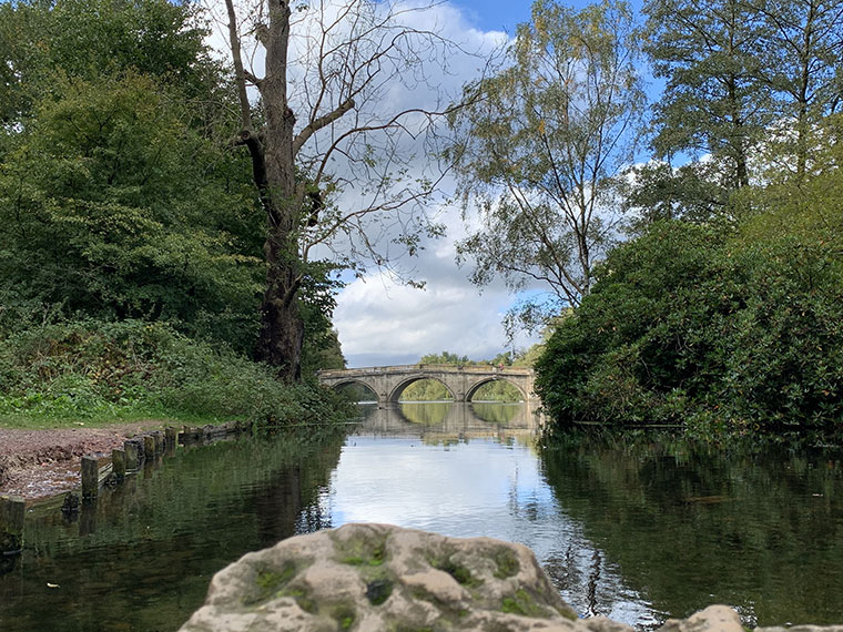 A scenic view of the bridge at Clumber Park