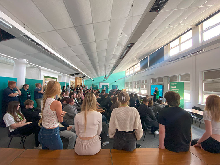 Students listing to talks during welcome week 2025