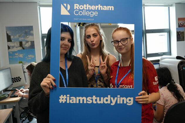 Rotherham College students during welcome week 2025
