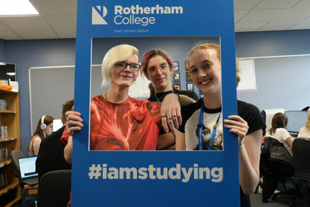 Rotherham College students during welcome week 2025