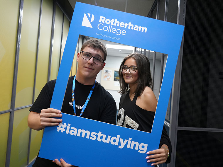 Rotherham College students during welcome week 2025