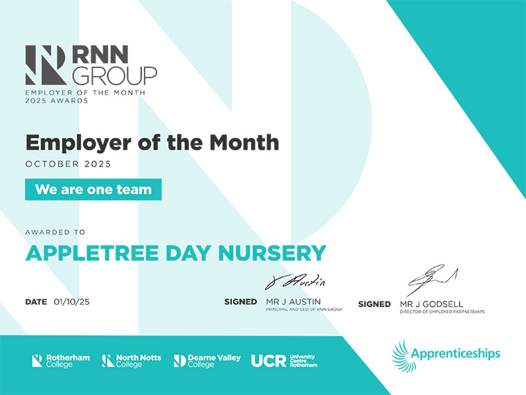 Appletree Day Nursery - October 2025 Employer of the Month