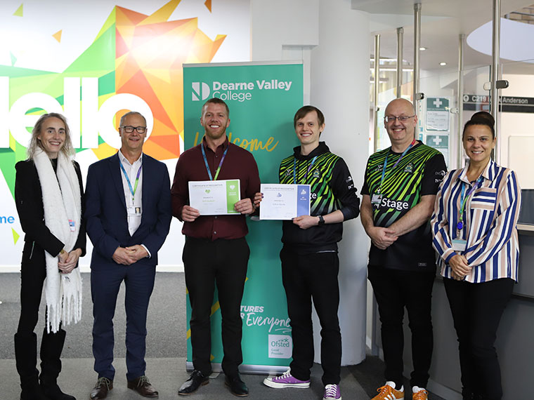 Staff kudo award presented to Sam and Callum