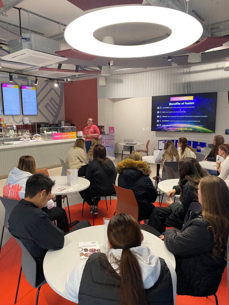Inside the Fusion Energy Cafe in The Bridge Skills Hub in Worksop