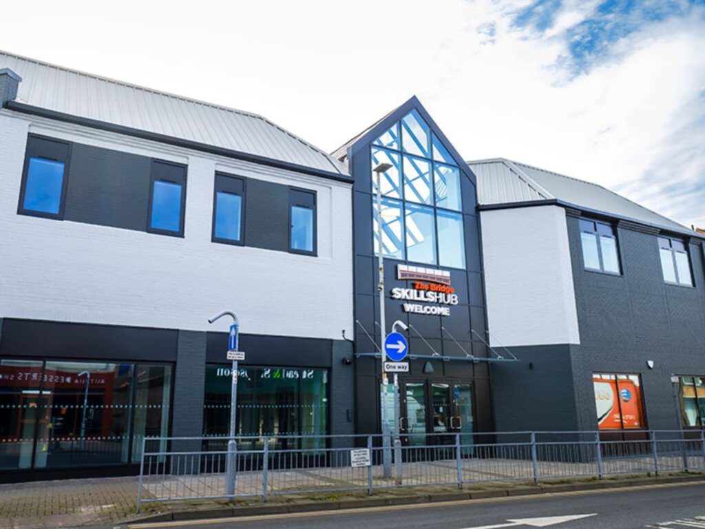 The Bridge Skills Hub building from the outside