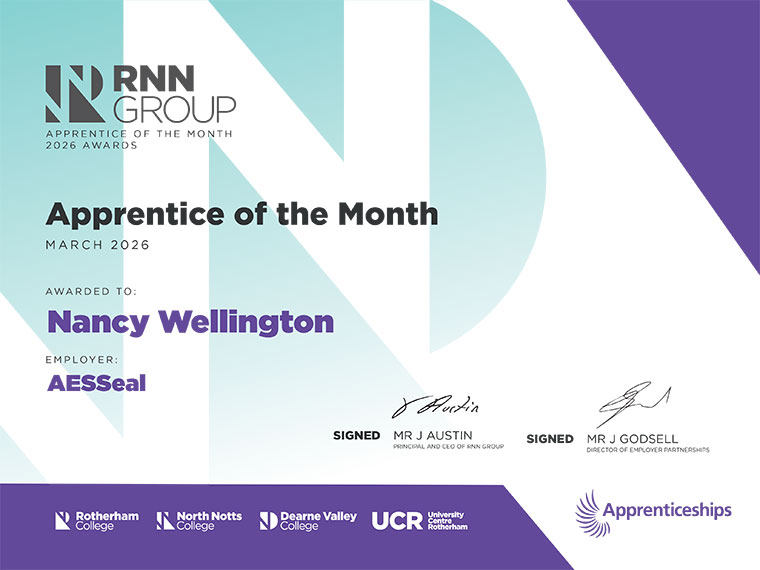 Apprentice of the Month Certificate - March 2026