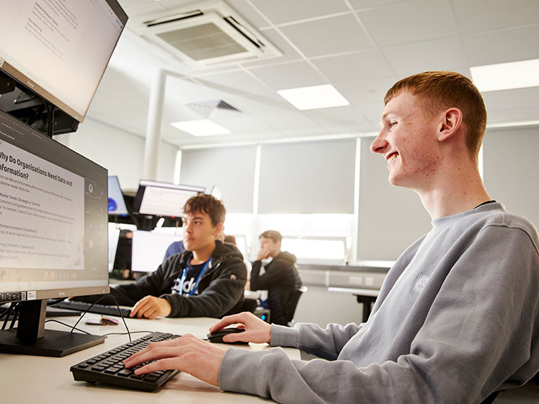 Students in the digital suite at Rotherham College