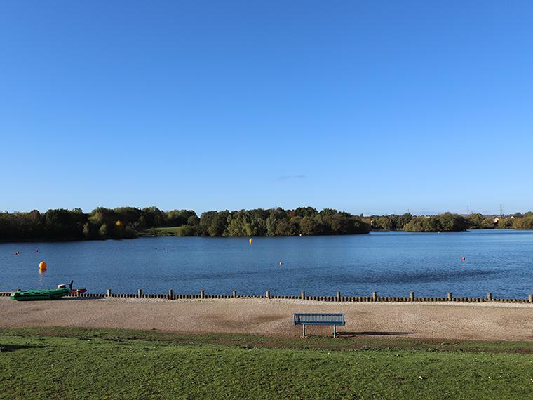 A view of Manvers Lake on a sunny day